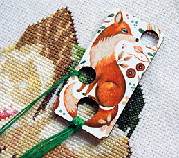 (image for) Fox 1 Wooden Floss Drops, pack of 6 - Click Image to Close